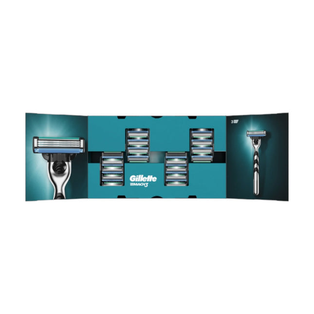 Gillette Mach3 – 18 cuchillas de recambio (3 hojas) con banda lubricante Micro-Guard, afeitado suave y apurado