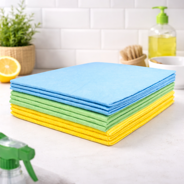 Bayetas de Limpieza Multiusos Colores – Pack de 9 Paños Reutilizables 36 x 40 cm | Para Cocina, Hogar y Superficies Delicadas