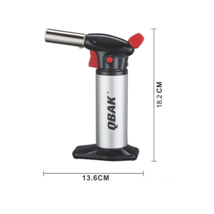 QBAK soplete de cocina butano recargable, quemador culinario con llama ajustable encendido fácil y base estable, para postres y cocina, 18,2 x 13,6 cm