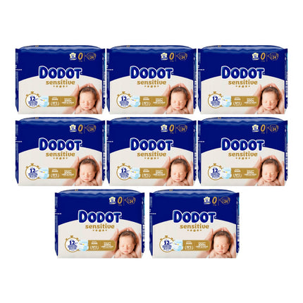 Dodot Sensitive Talla 0 Pañales Recién Nacido <3 kg – Pack 8 x 24 uds (192 pañales)