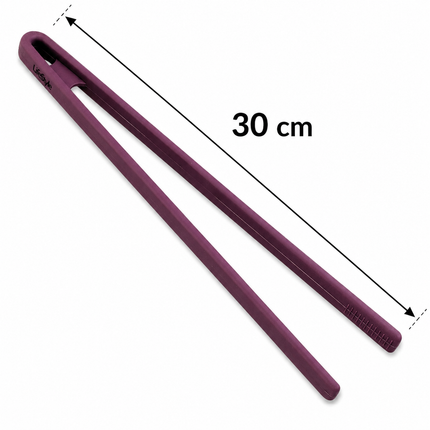 Pinzas de Cocina de Silicona 30 cm, Pinzas Largas Antideslizantes para Freír, Servir y Cocinar, Utensilio de Cocina Resistente al Calor, Color Morado